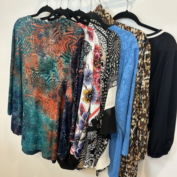 Lot Of 7 Ruby Rd. Plus 1X Blouse Tops Mixed Prints - Picture 12 of 12